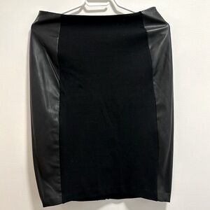 Black skirt with leather panels